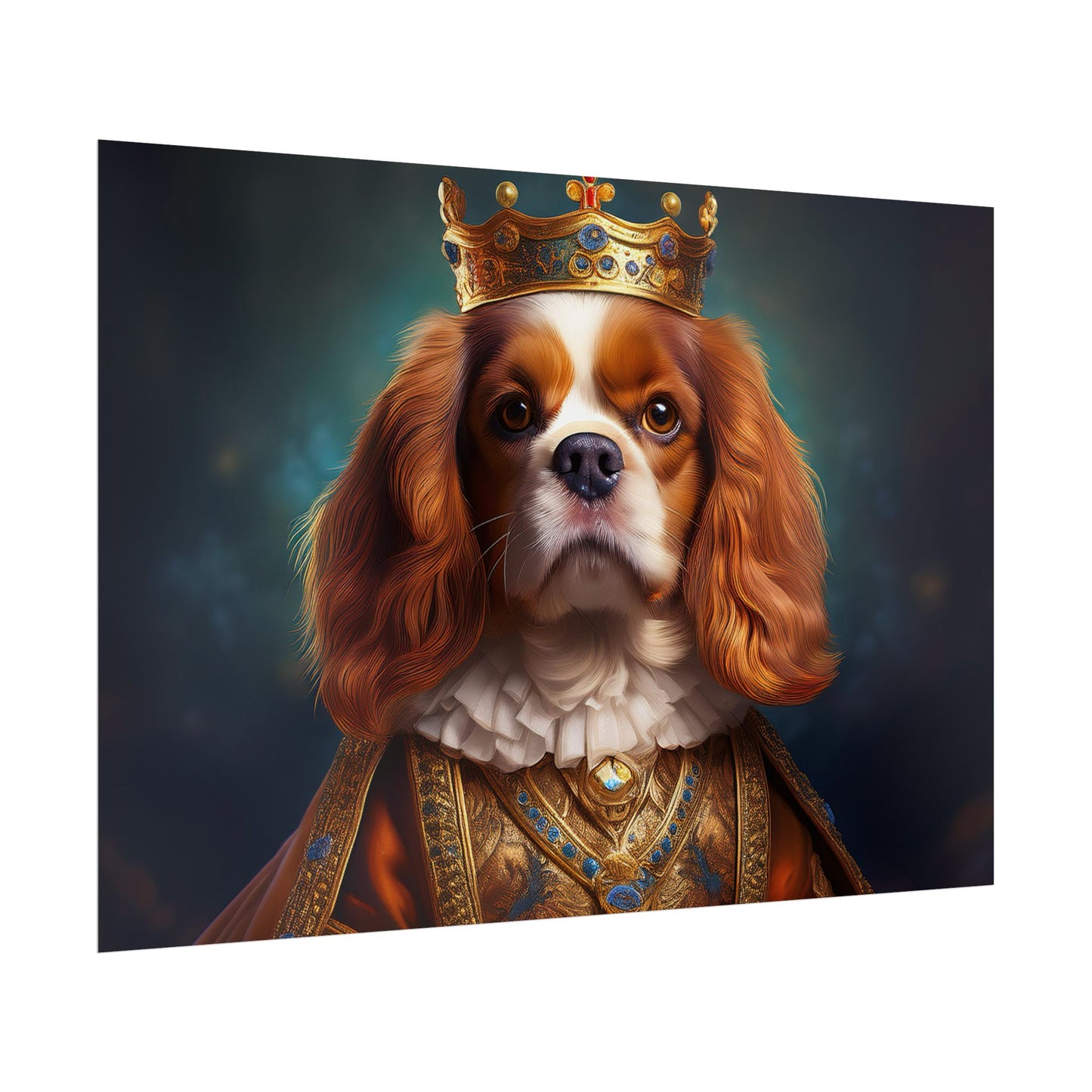Cavalier King Charles Spaniel Art Pet Portrait Print, Renaissance, Wall Print, Wall Art