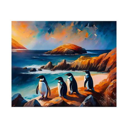 Phillip Island Little Penguins Australia Wall Art | Vibrant Wall Print | Unique Painting Print | Style 2 | Wall Art | Wall Print