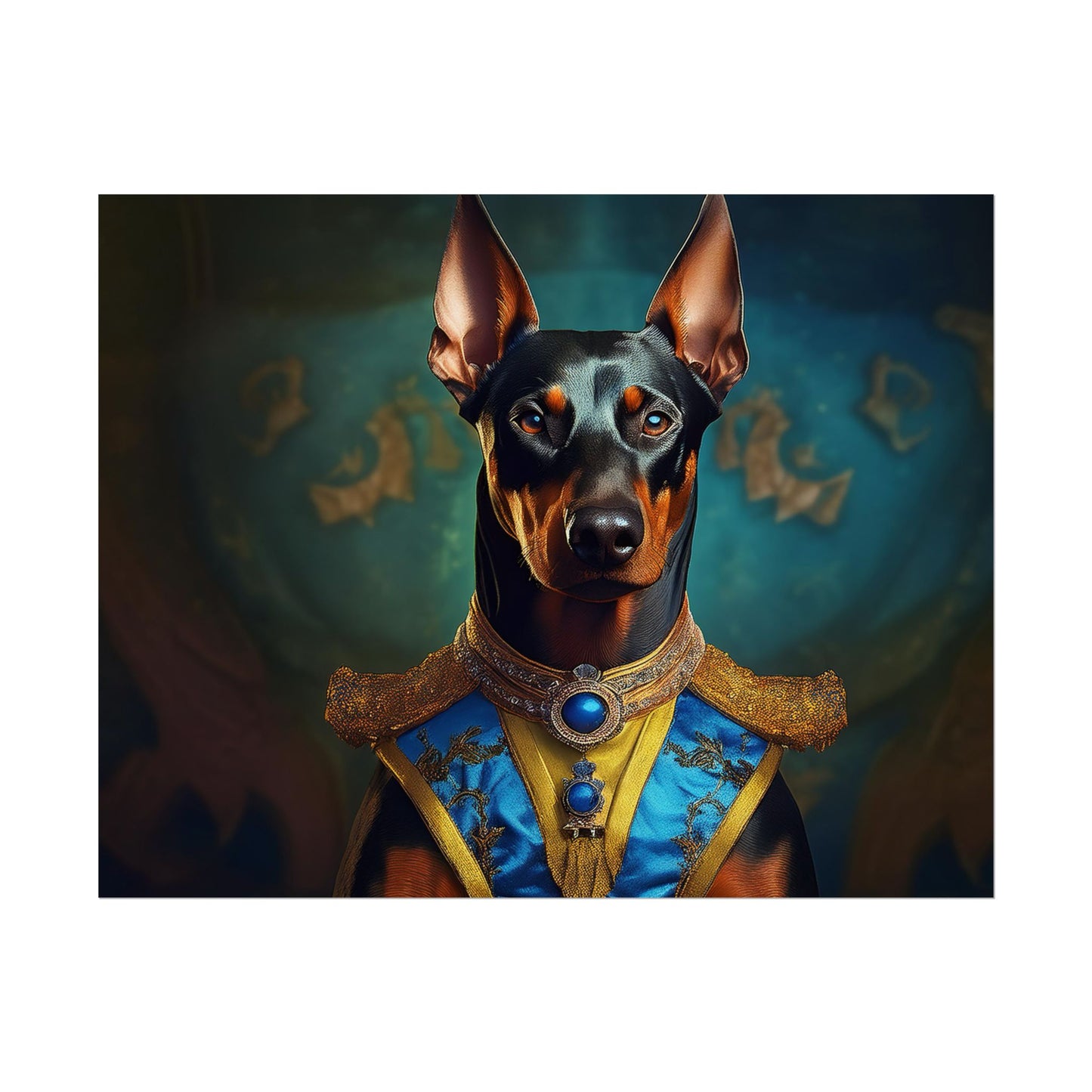 Doberman Pinscher Renaissance  Dog Pet Portrait Print | Wall Art | Wall Print | Dog Art