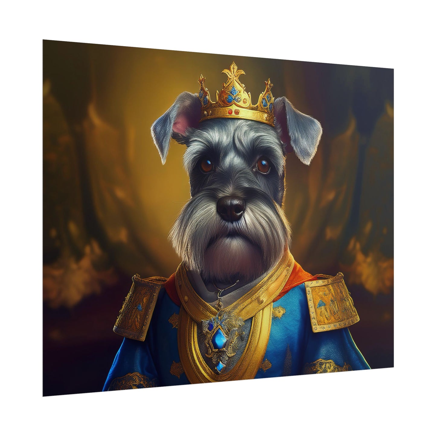 Miniature Schnauzer Dog Renaissance Pet Portrait Art Print | Wall Art | Wall Print
