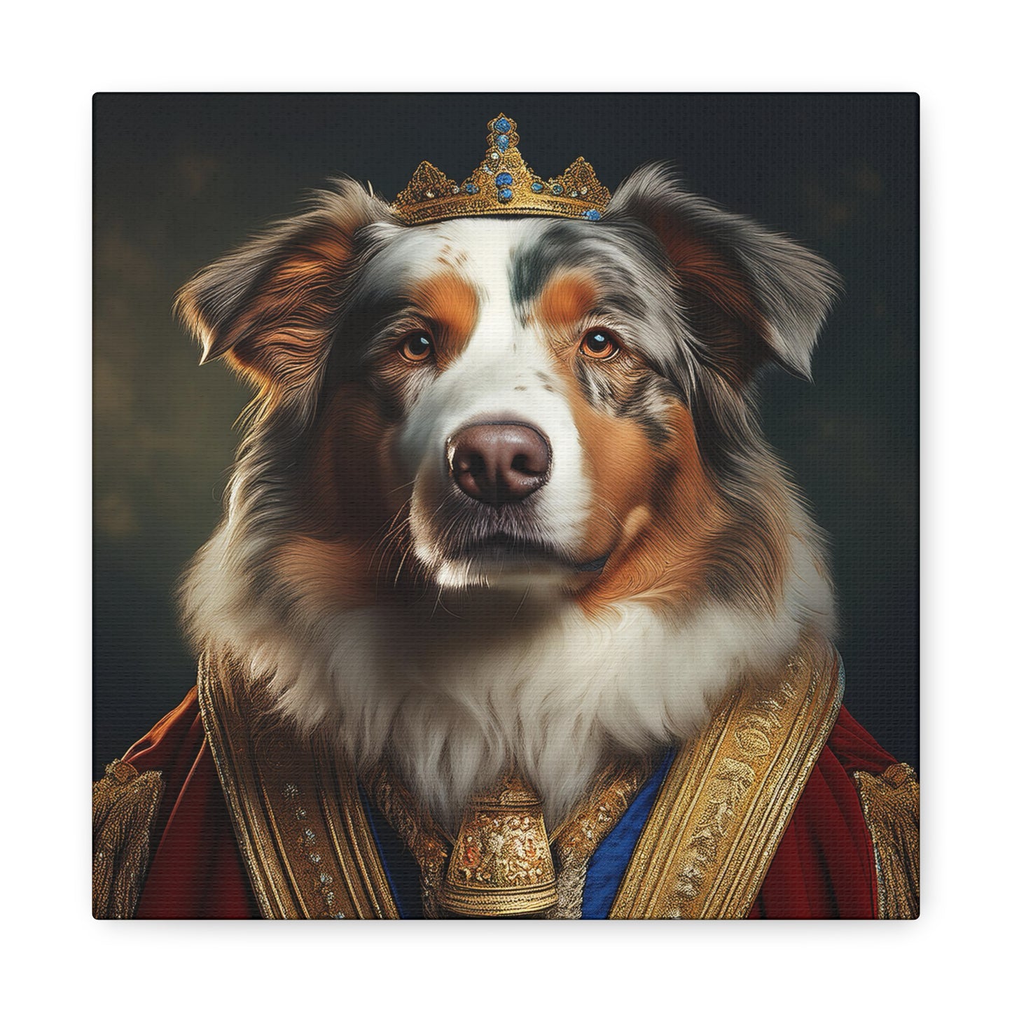 Australian Shepherd Pet Portrait Renaissance - Canvas, wall art, wall print, dog art, dog print