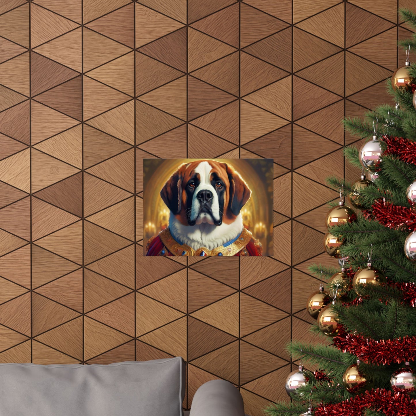 St Bernard Renaissance Pet Portrait Print | Unique Dog Art | Wall Art | Wall Print