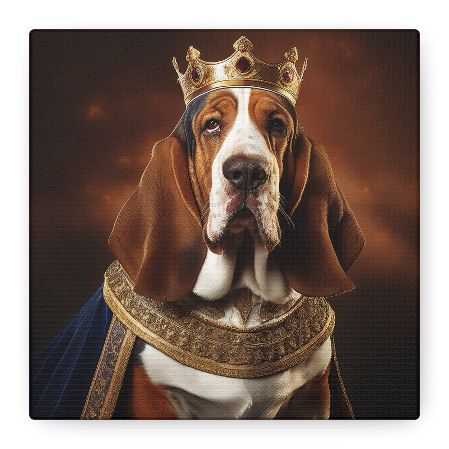 Bassett Hound Renaissance Pet Portrait on Canvas | Wall art | wall print | Dog Art