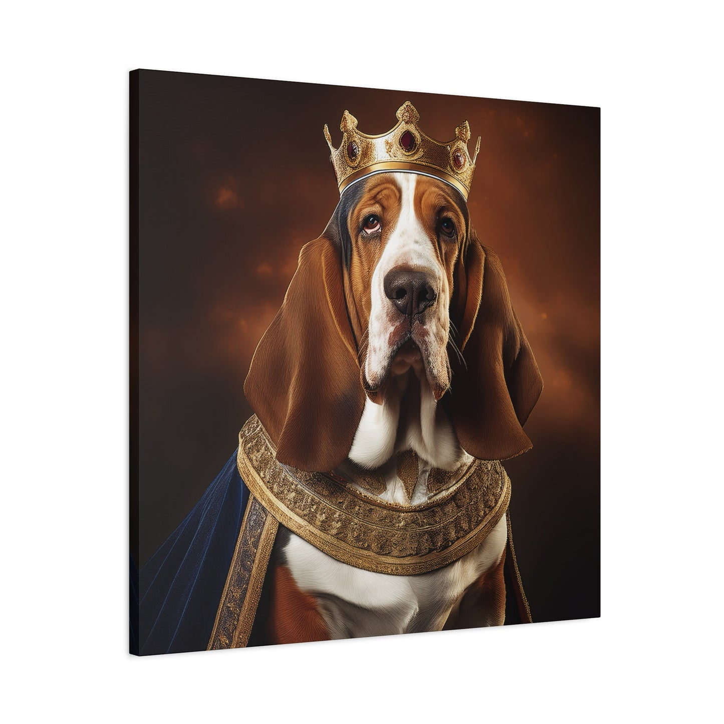 Bassett Hound Renaissance Pet Portrait on Canvas | Wall art | wall print | Dog Art