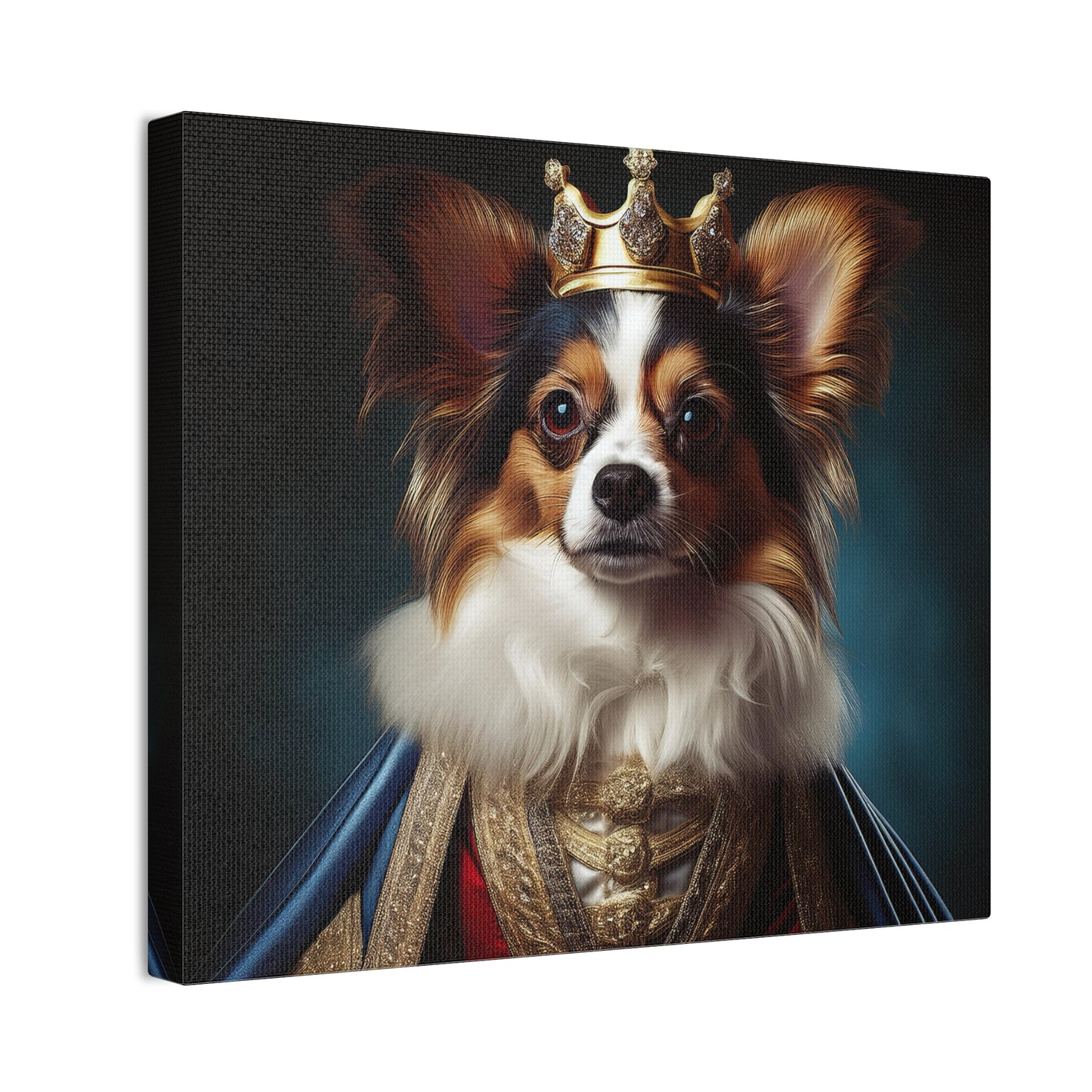 Papillon Pet Portrait Renaissance on Canvas, wall art, wall print, dog portrait, dog art