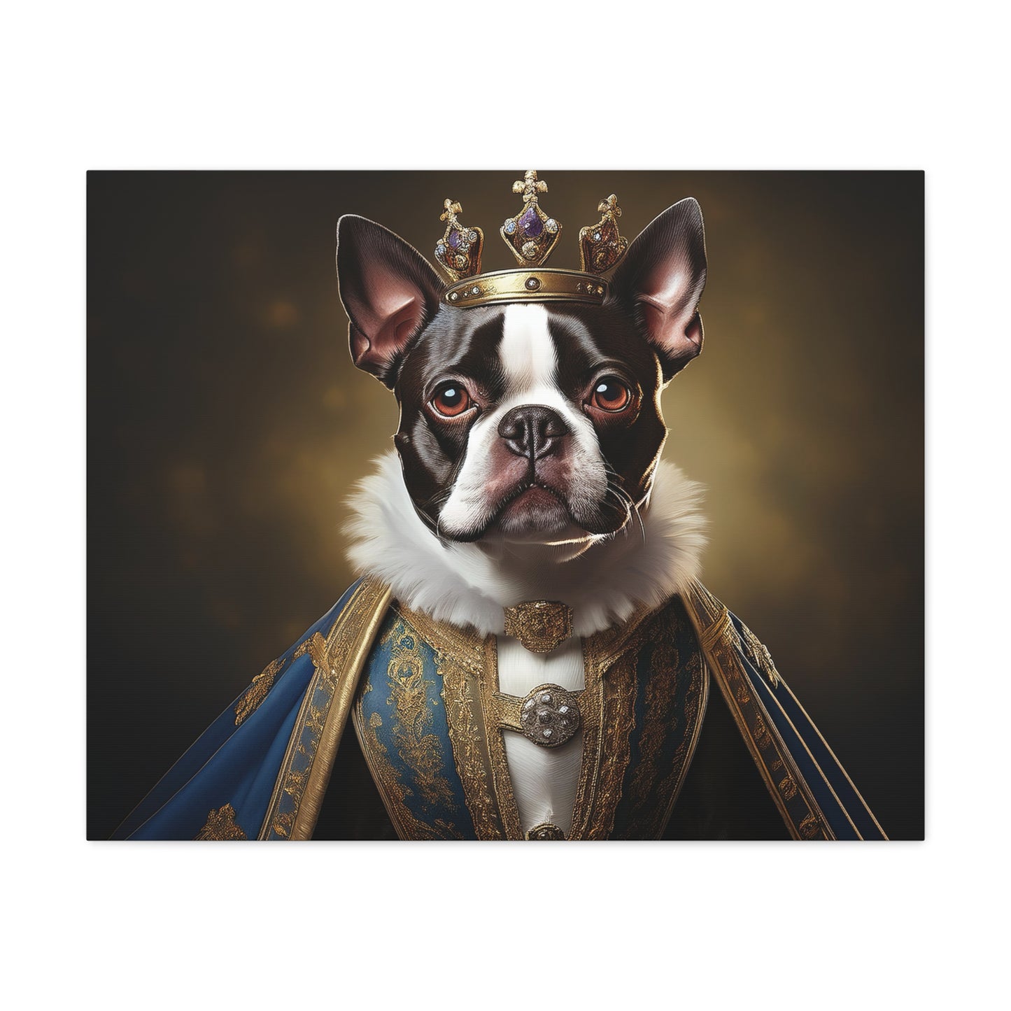 Boston Terrier Renaissance Pet Portrait on Canvas, wall print, wall art, dog portrait, dog art