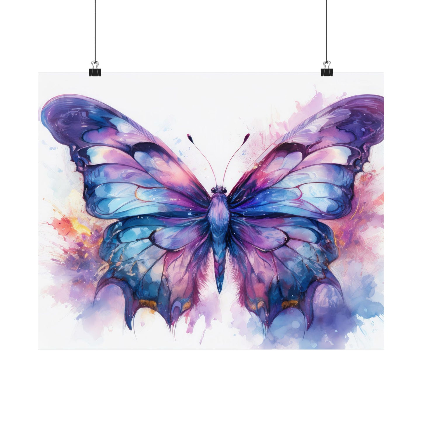 Blue & Purple Butterfly Alcohol Ink Wall Art | Butterfly wall art | Wall Art | Wall Print