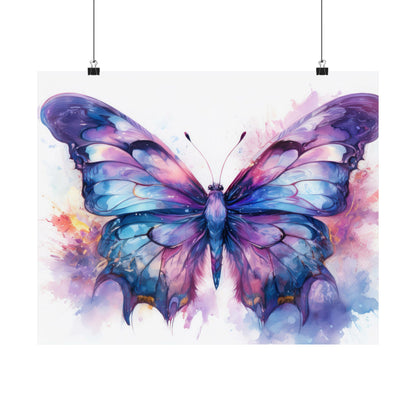 Blue & Purple Butterfly Alcohol Ink Wall Art | Butterfly wall art | Wall Art | Wall Print