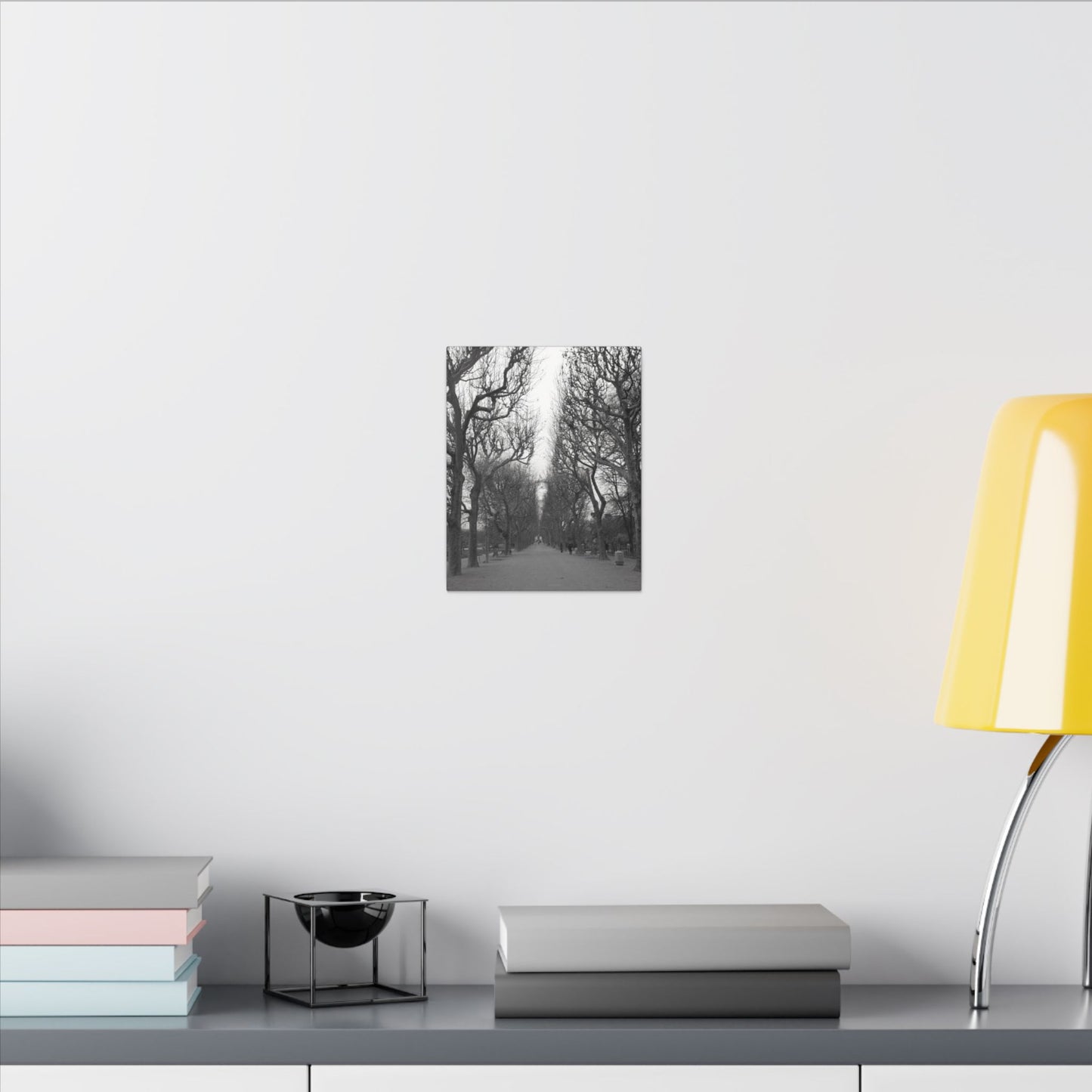 Paris Pathway Canvas Art  Print - Black and White Tree Wall Print | Wall Art | Wall Print