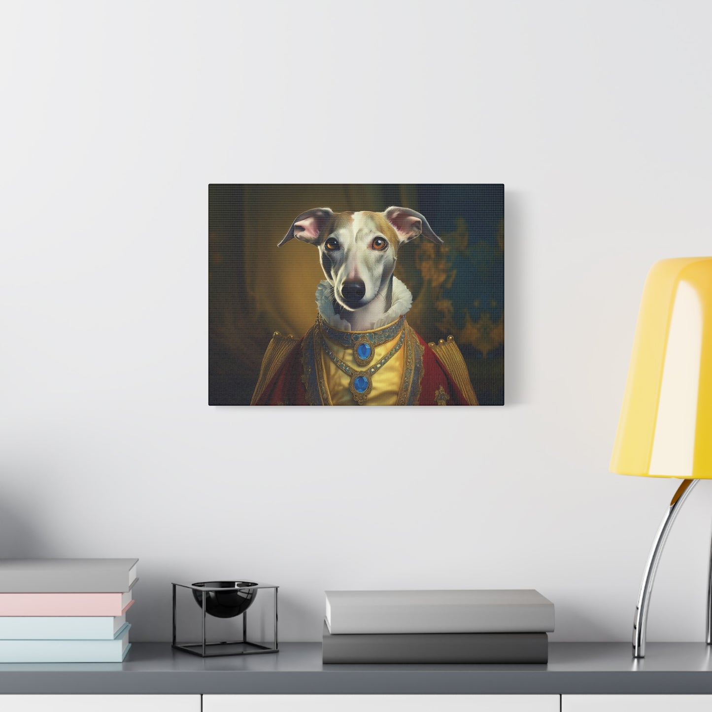 Whippet Renaissance Pet Portrait  Print - Canvas, wall art, wall print, dog portrait, dog art