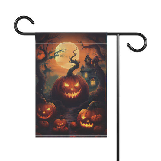 Halloween Scary House Pumpkin Garden House Banner | Seasonal Outdoor Garden & House Décor | Halloween