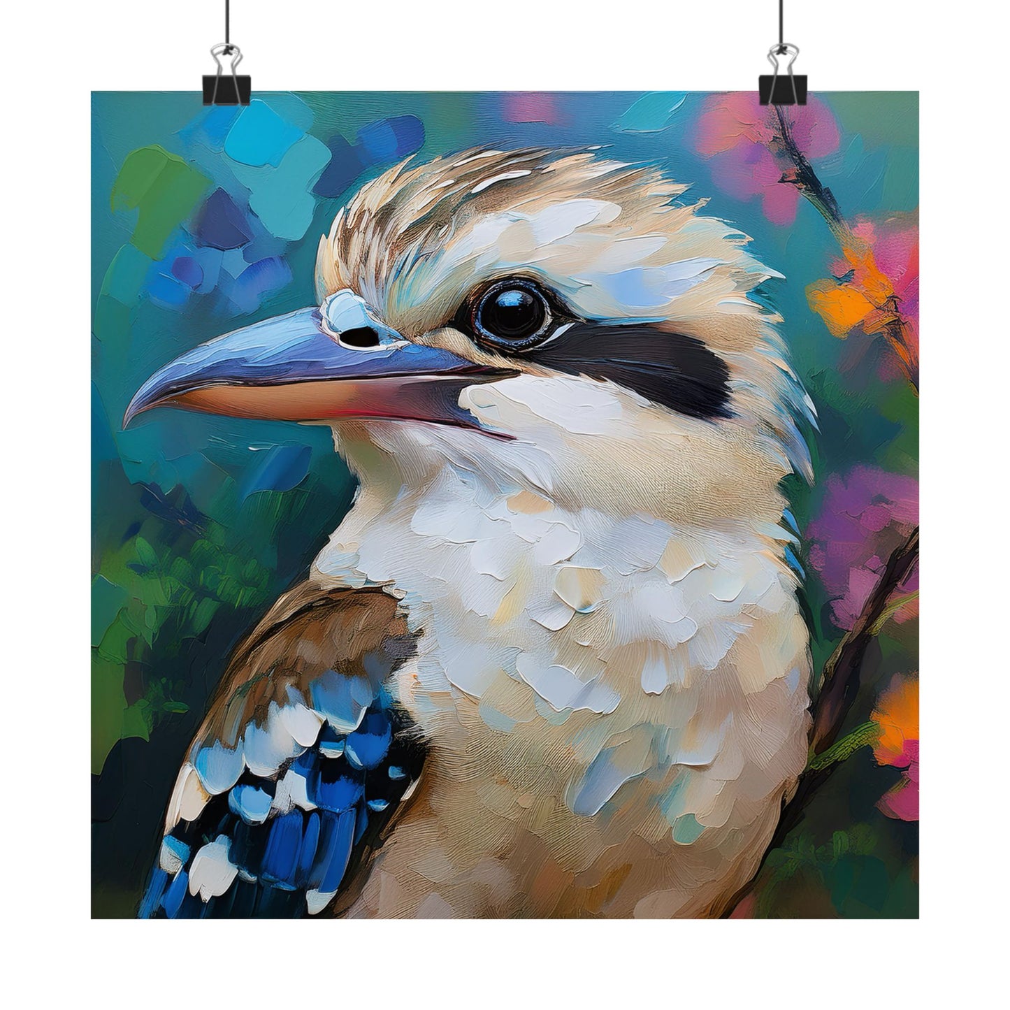 Kookaburra Australian Bird Oil Painting Print | Wall Art | Wall Print | Bird Art