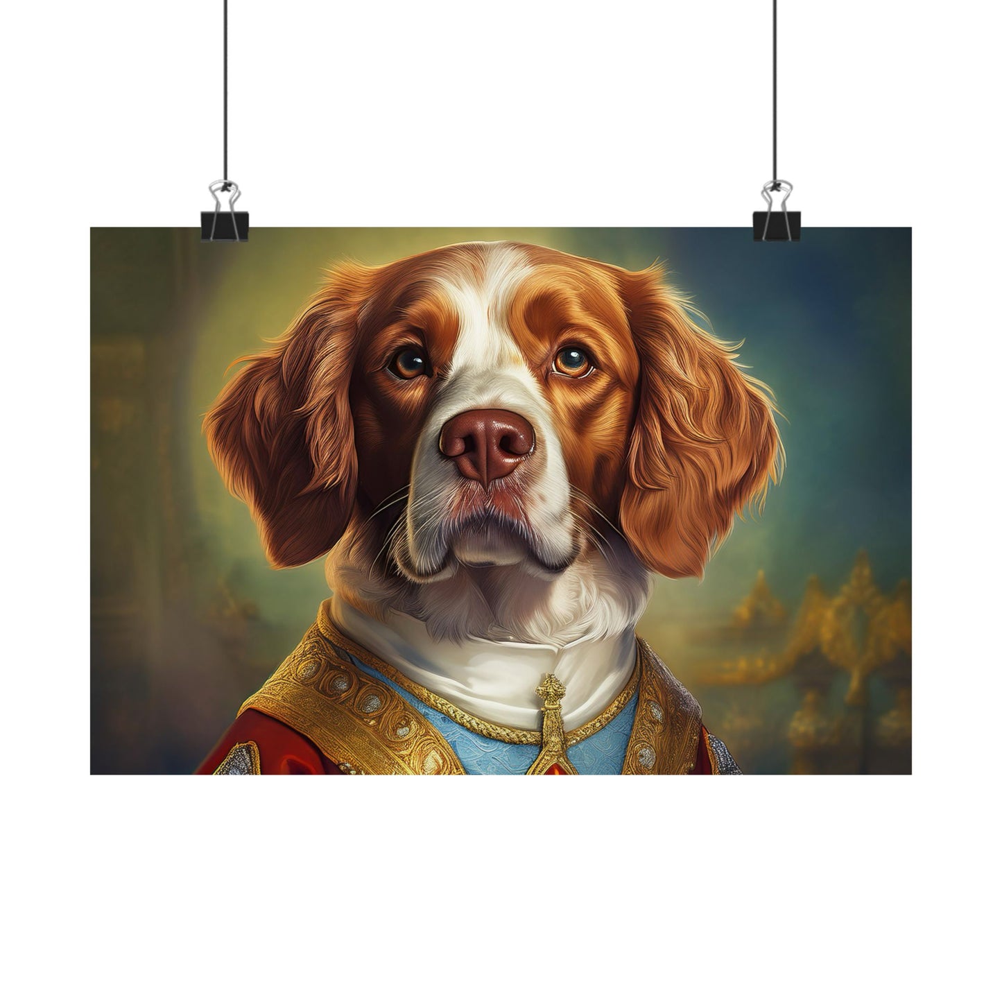 Brittany Dog Renaissance Pet Portrait Print, Brittany Art Print, Wall Decor Gift, Animal Lover, Dog Wall Art, wall print, wall art