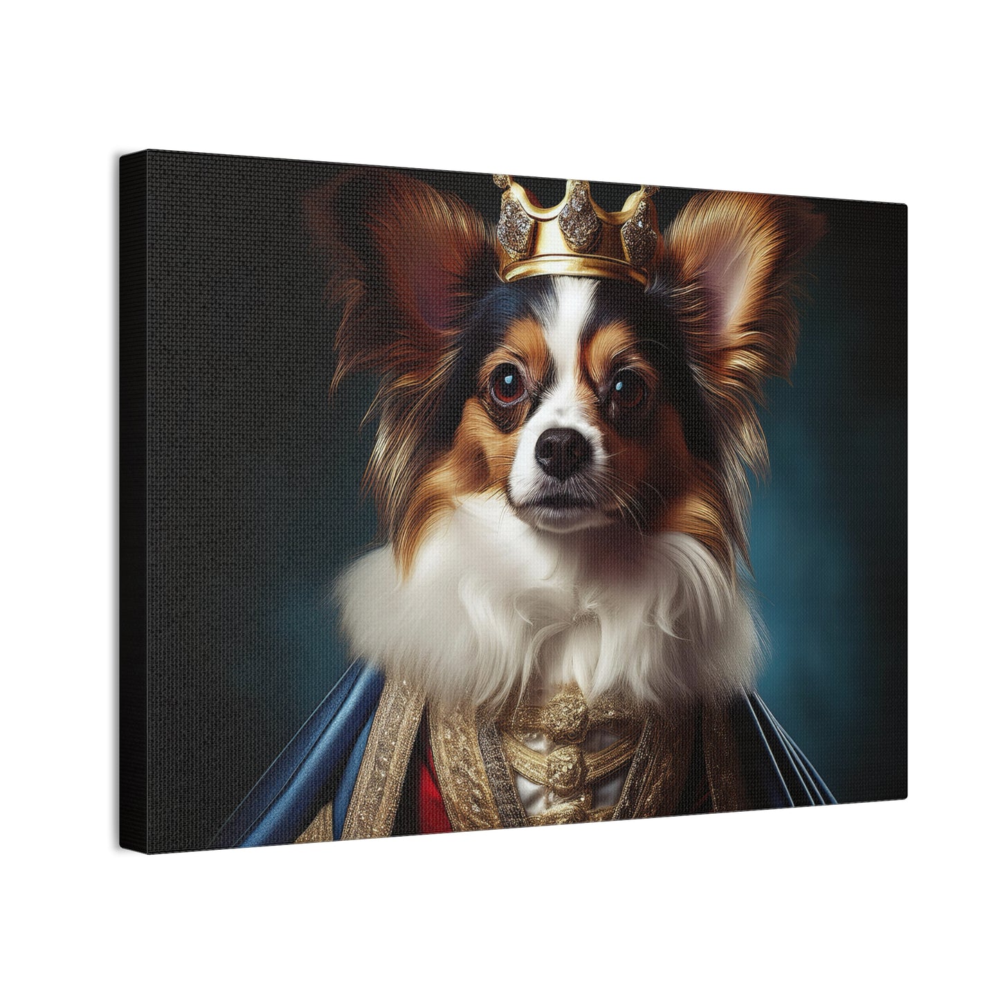 Papillon Pet Portrait Renaissance on Canvas, wall art, wall print, dog portrait, dog art