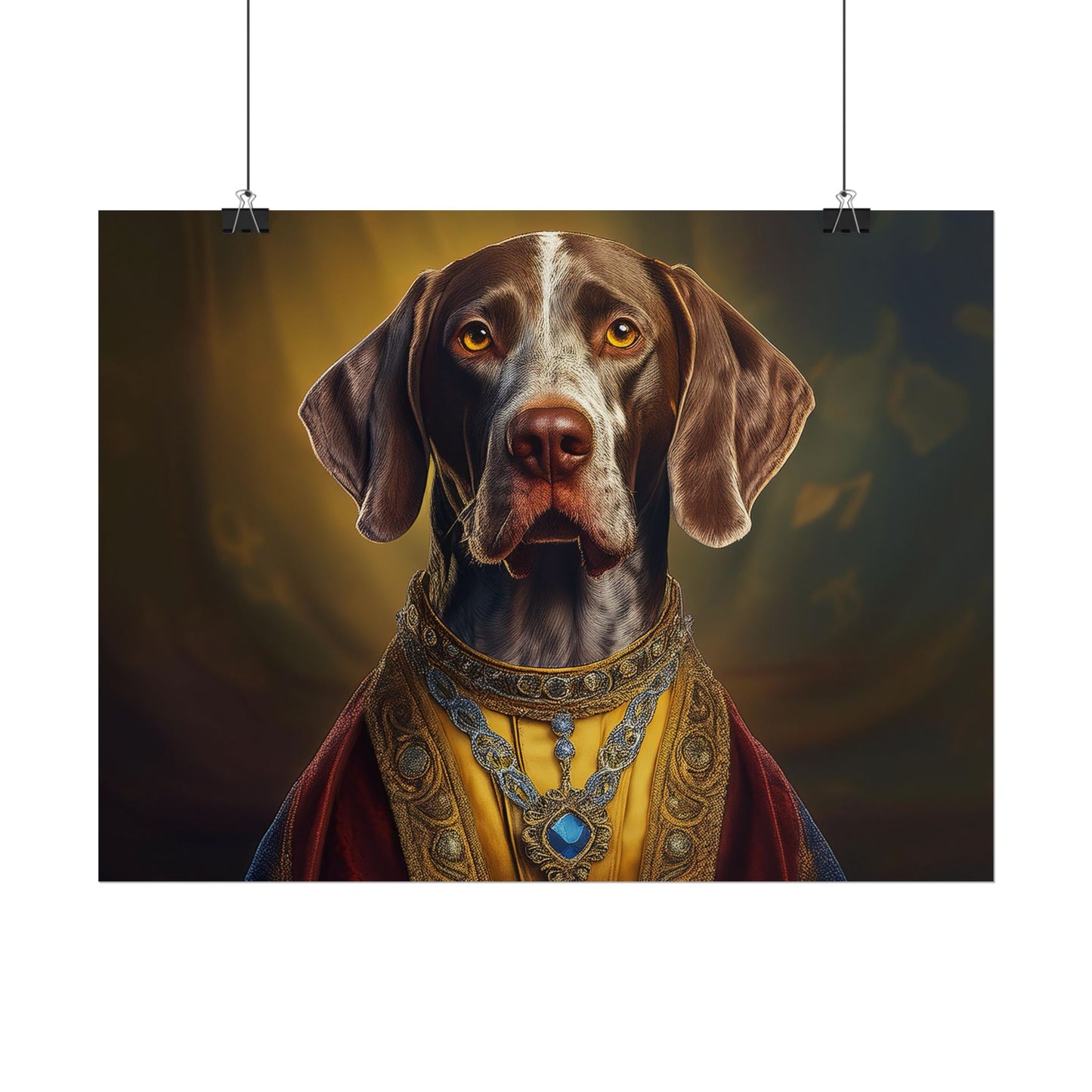 German Shorthaired Pointer Dog Renaissance Pet Portrait, Art Print, Animal Lover gift, Dog Wall Art, wall prints, wall art
