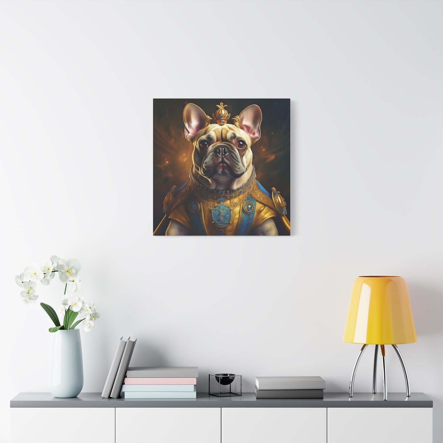 French Bulldog Renaissance Pet Portrait on Canvas | Wall Print | Wall Art | Dog Art