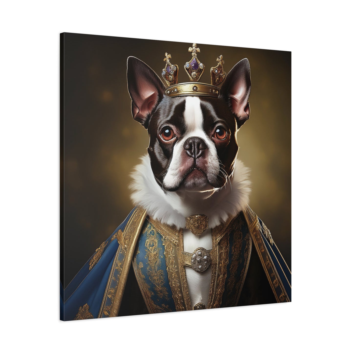 Boston Terrier Renaissance Pet Portrait on Canvas, wall print, wall art, dog portrait, dog art