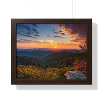 Sunset over Blue Ridge Mountains Fall Landscape Framed Print