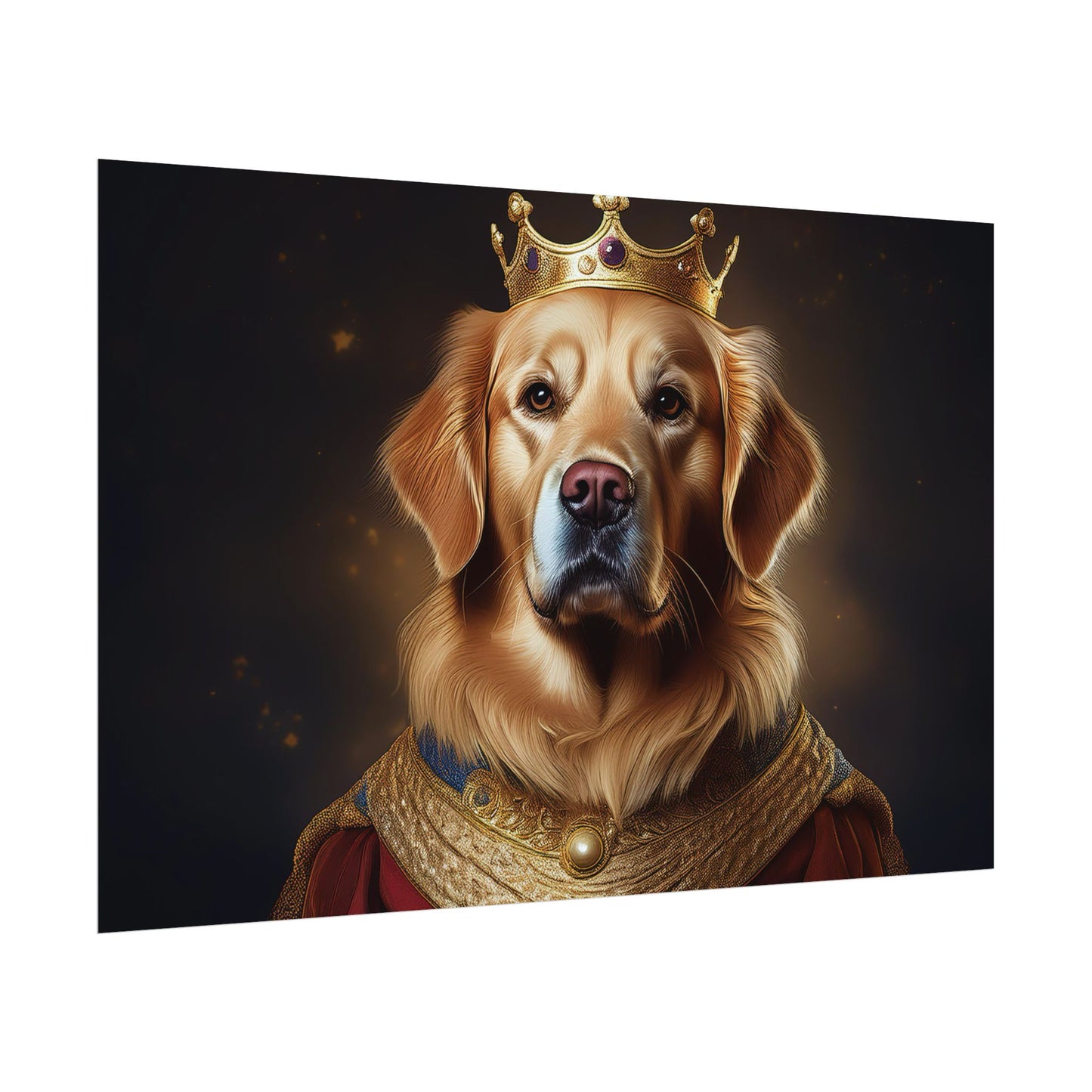 Golden Retriever Renaissance Dog Portrait  Art Print, Wall Decor Gift, Animal Lover Home Decor, Dog Wall Art