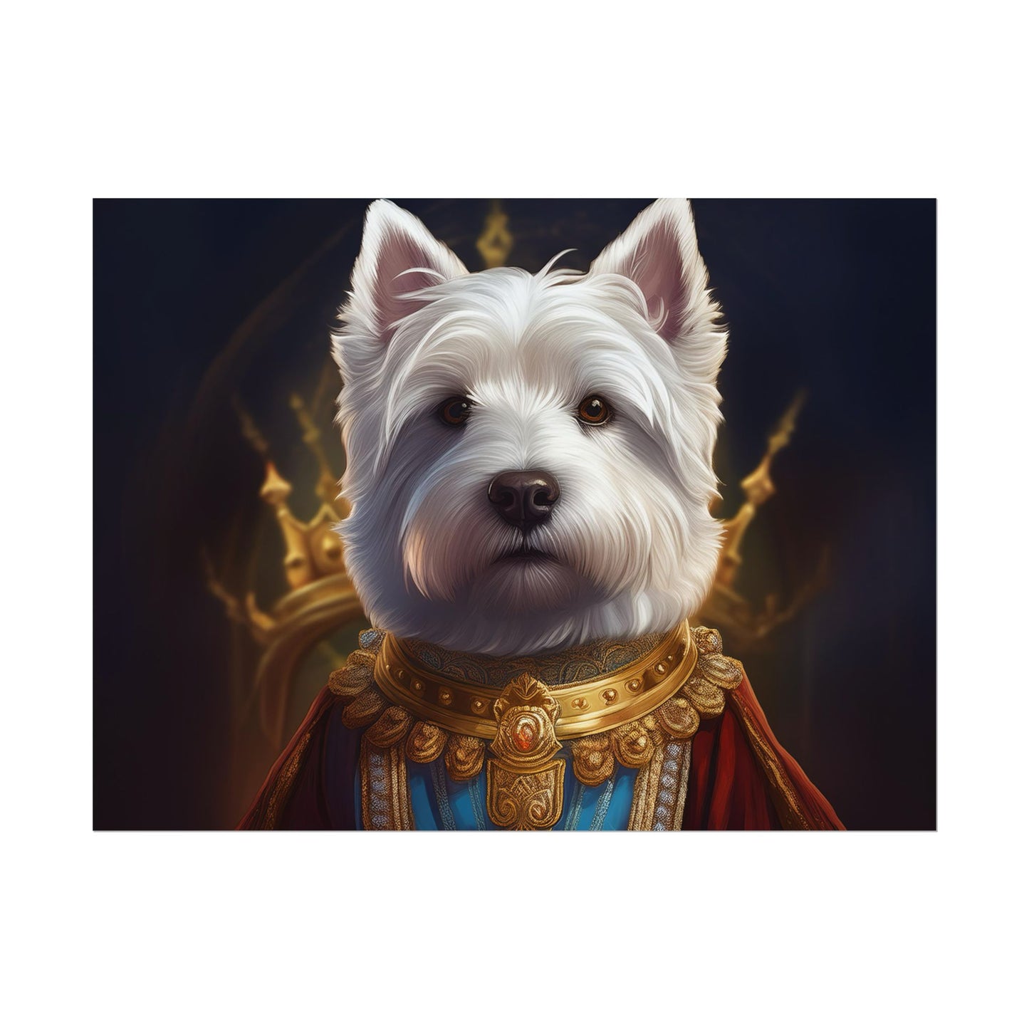 West Highland White Terrier Dog Renaissance Pet Portrait Print, West Highland White Terrier Art Print, Dog Wall Art, Wall Print, Wall Art