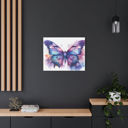 Blue & Purple Butterfly Alcohol Ink Canvas Art | Butterfly Decor | Wall Art | Wall Print