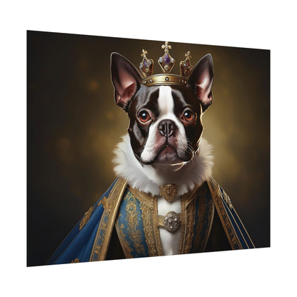 Boston Terrier Renaissance Dog Portrait Art Print, Wall Decor Gift, Animal Lover Home Decor, Dog Wall Art
