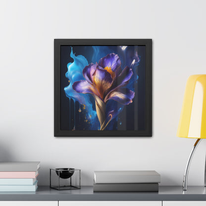 Abstract Floral Iris Square Framed Print | Style 1 | Wall Print | Wall Art