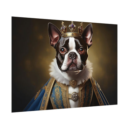 Boston Terrier Renaissance Dog Portrait Art Print, Wall Decor Gift, Animal Lover Home Decor, Dog Wall Art
