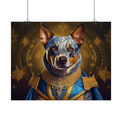 Australian Cattle Dog Renaissance Dog Portrait Wall Art | Art Print | Wall Decor Gift, Animal Lover Home Decor, Dog Wall Art