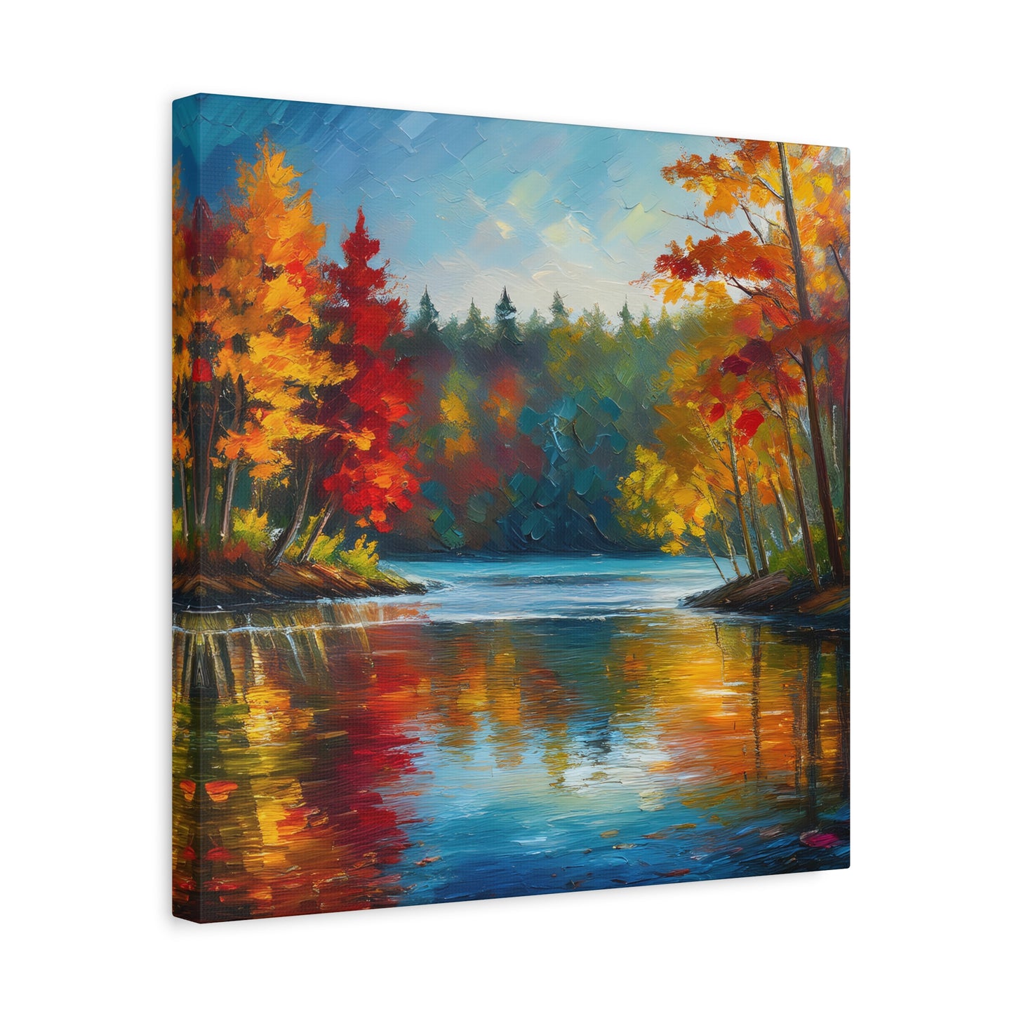 Fall Leaves on the Lake on Canvas | wall art |  wall print