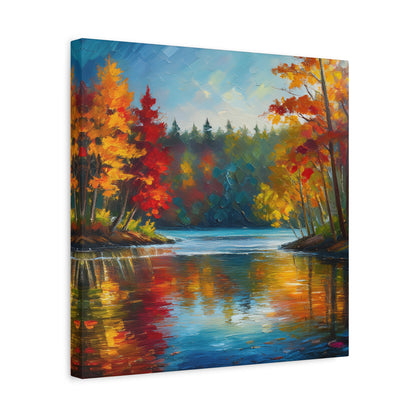 Fall Leaves on the Lake on Canvas | wall art |  wall print