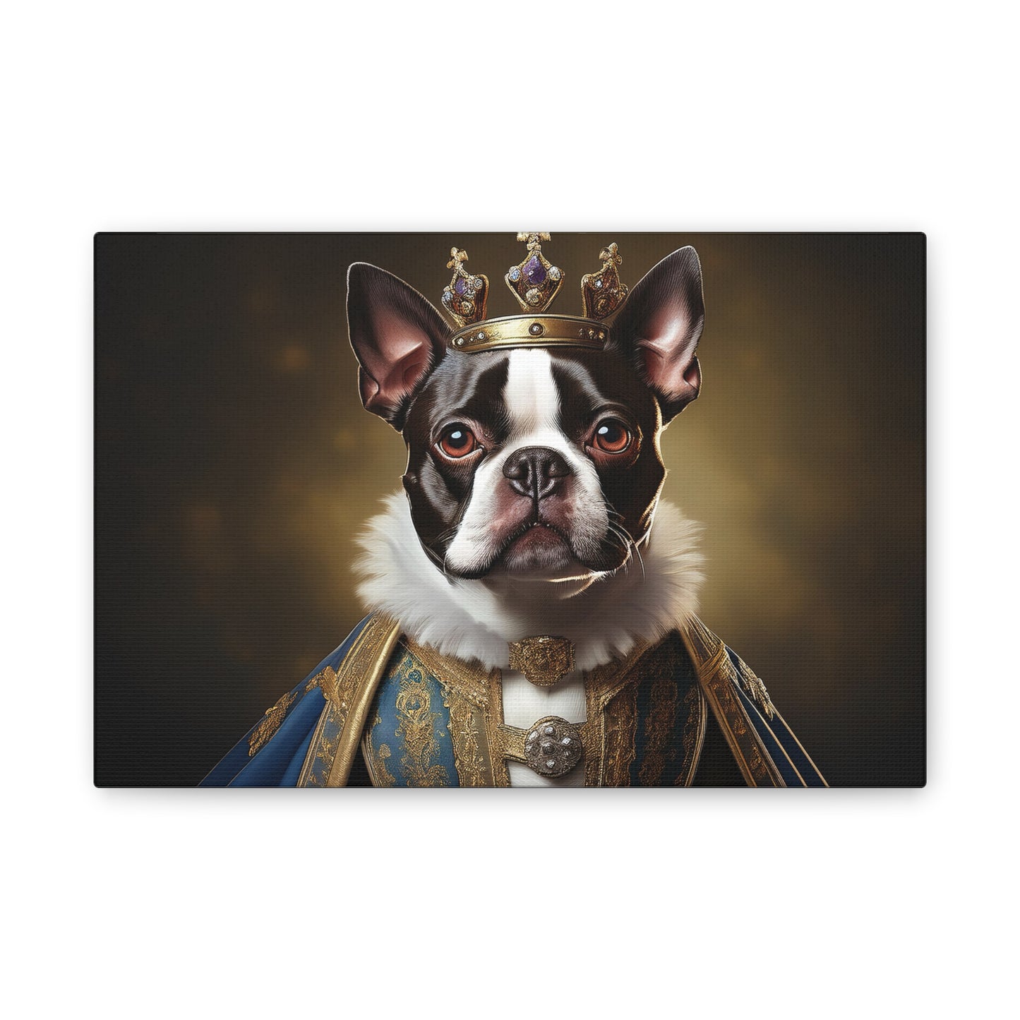 Boston Terrier Renaissance Pet Portrait on Canvas, wall print, wall art, dog portrait, dog art