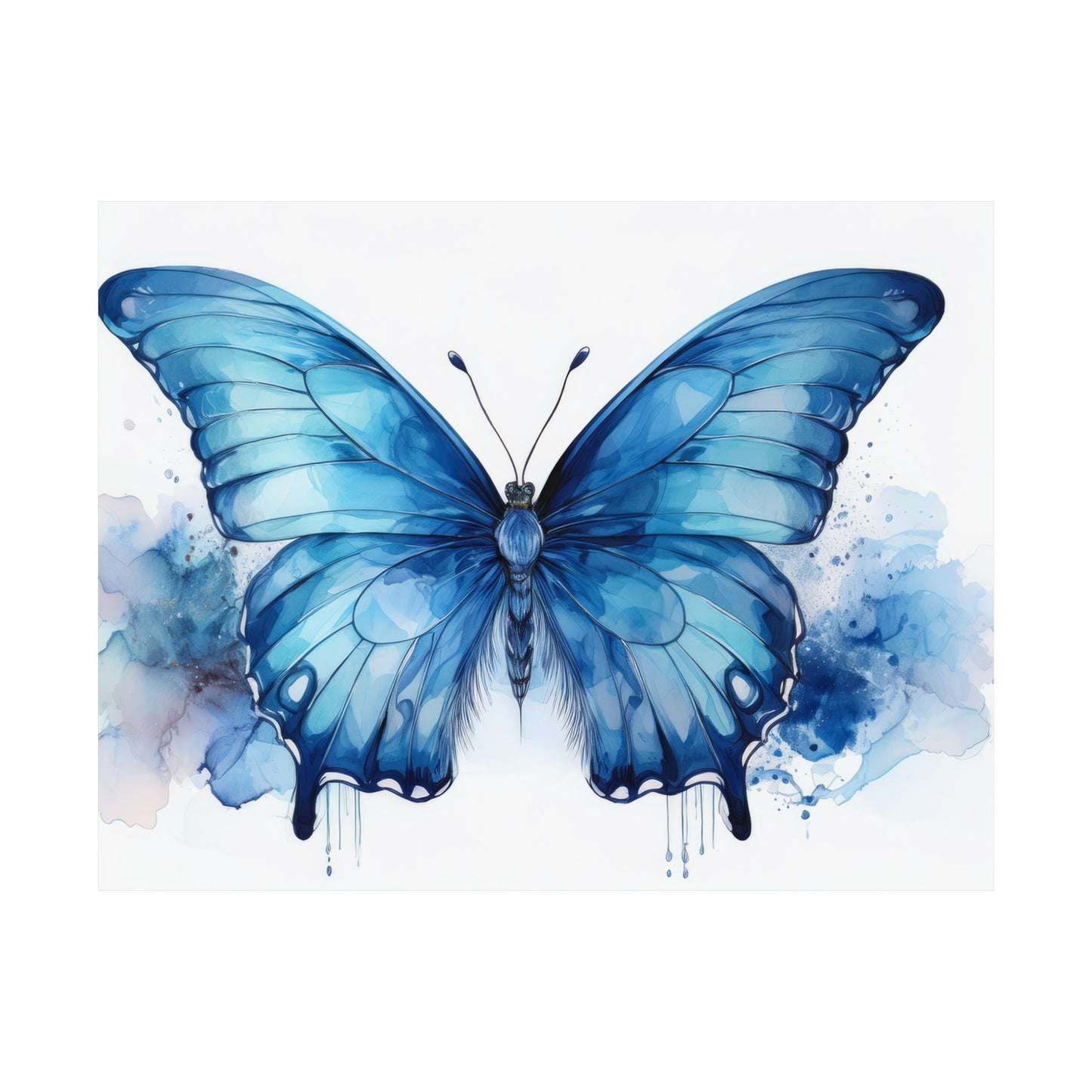 Blue Butterfly Alcohol Ink Wall Art | Unique Nursery Wall Print | Butterfly wall art | Wall Art | Wall Print