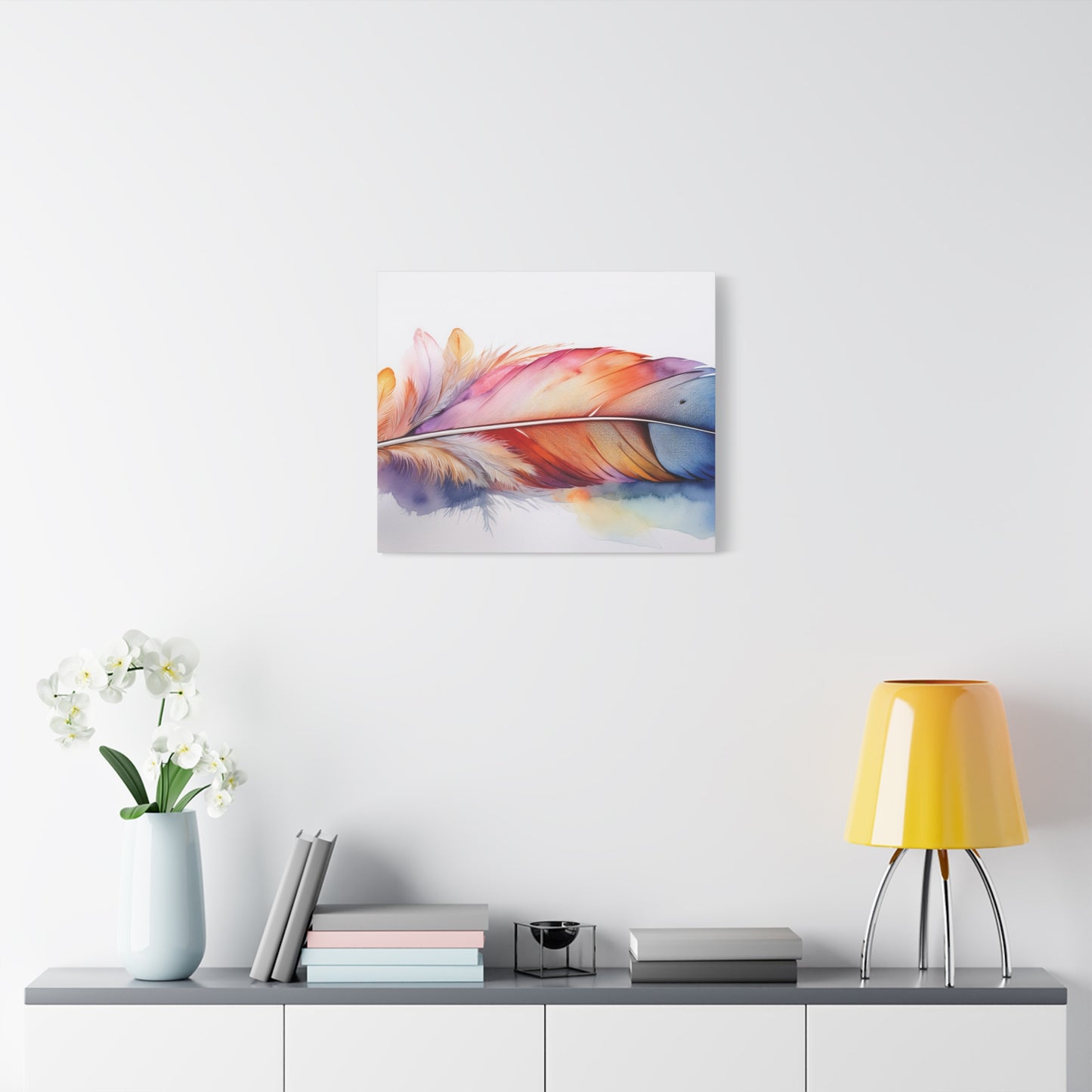 Rainbow Feather Watercolor Canvas Print - 3 | Elegant Wall Art & Prints | Unique Home Decor | Wall Print | Wall Art