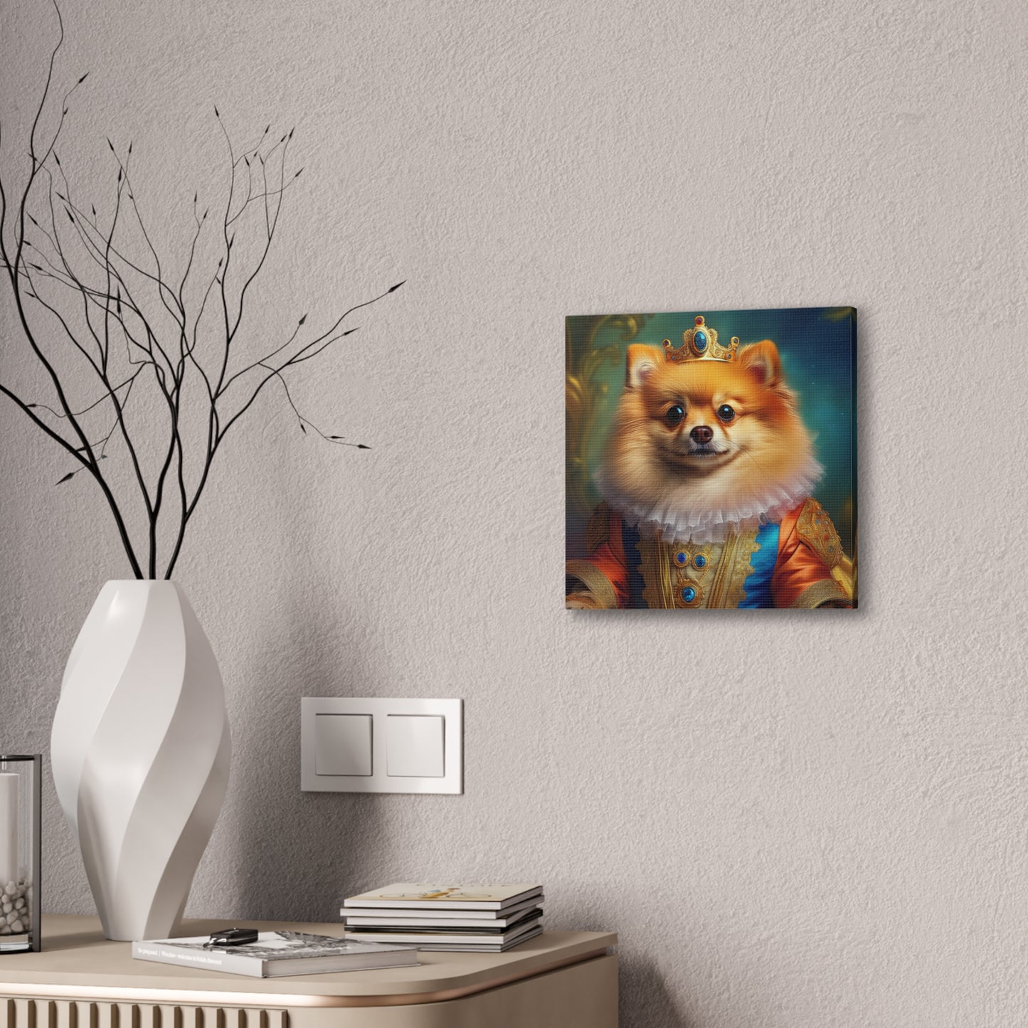 Pomeranian Renaissance Pet Portrait Canvas Print