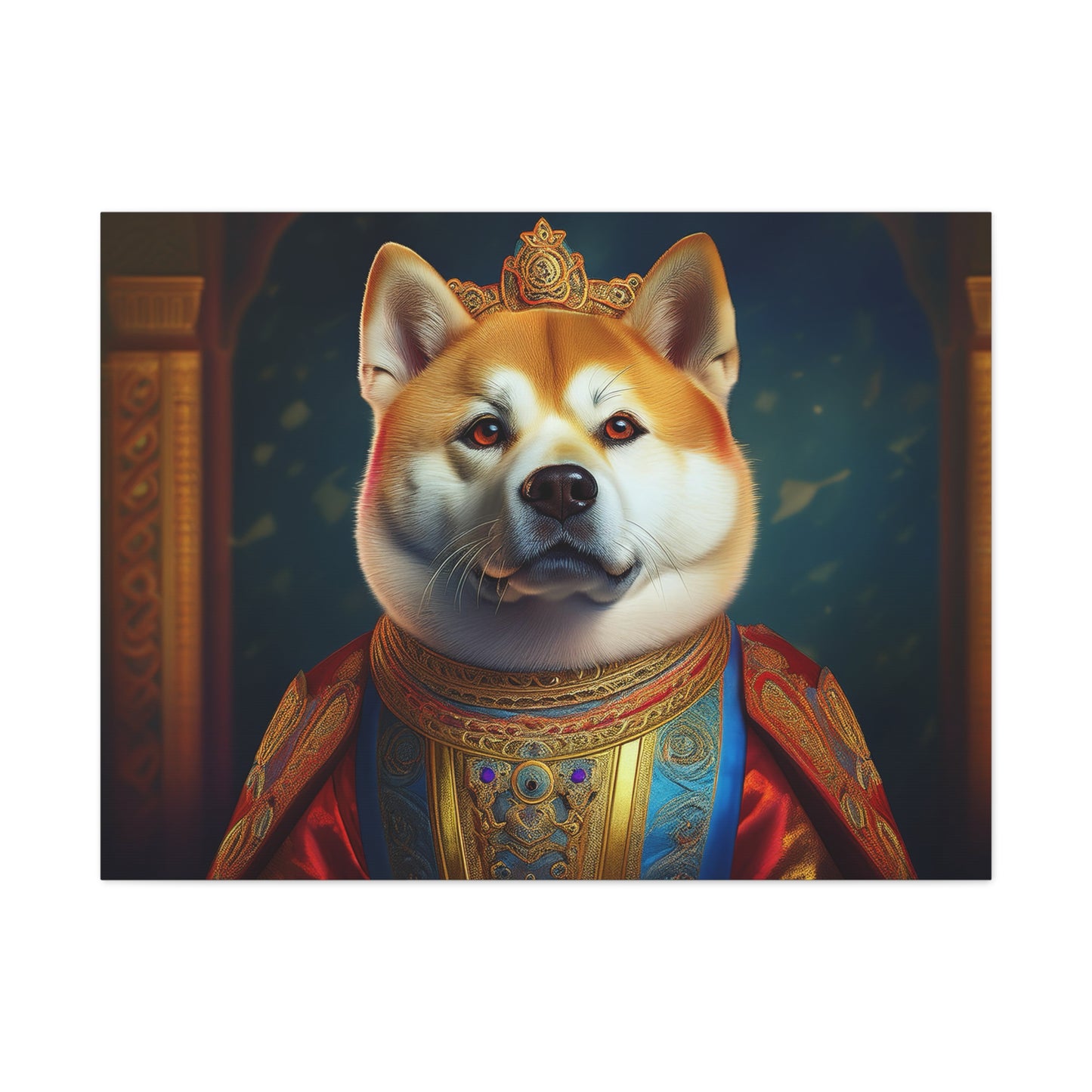 Shiba Renaissance Pet Portrait on Canvas, wall art, wall print, dog portrait, dog art