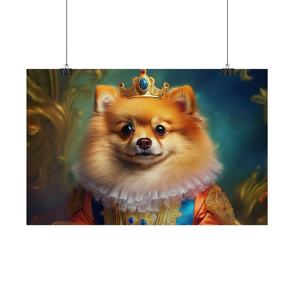 Pomeranian Renaissance Dog Portrait Art Print, Wall Decor Gift, Animal Lover Home Decor, Dog Wall Art