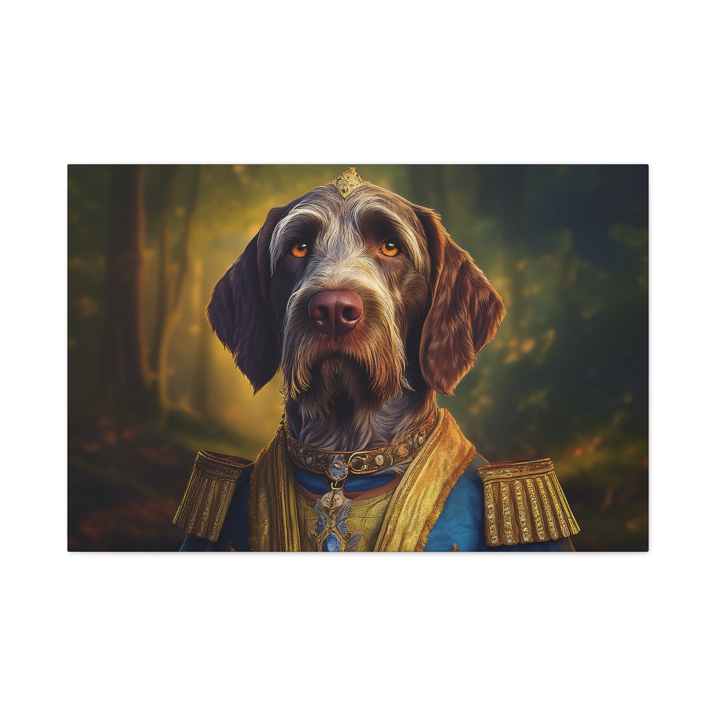 German Wirehaired Pointer Dog Pet Portrait Renaissance - Canvas, wall art, wall print, dog portrait, dog art