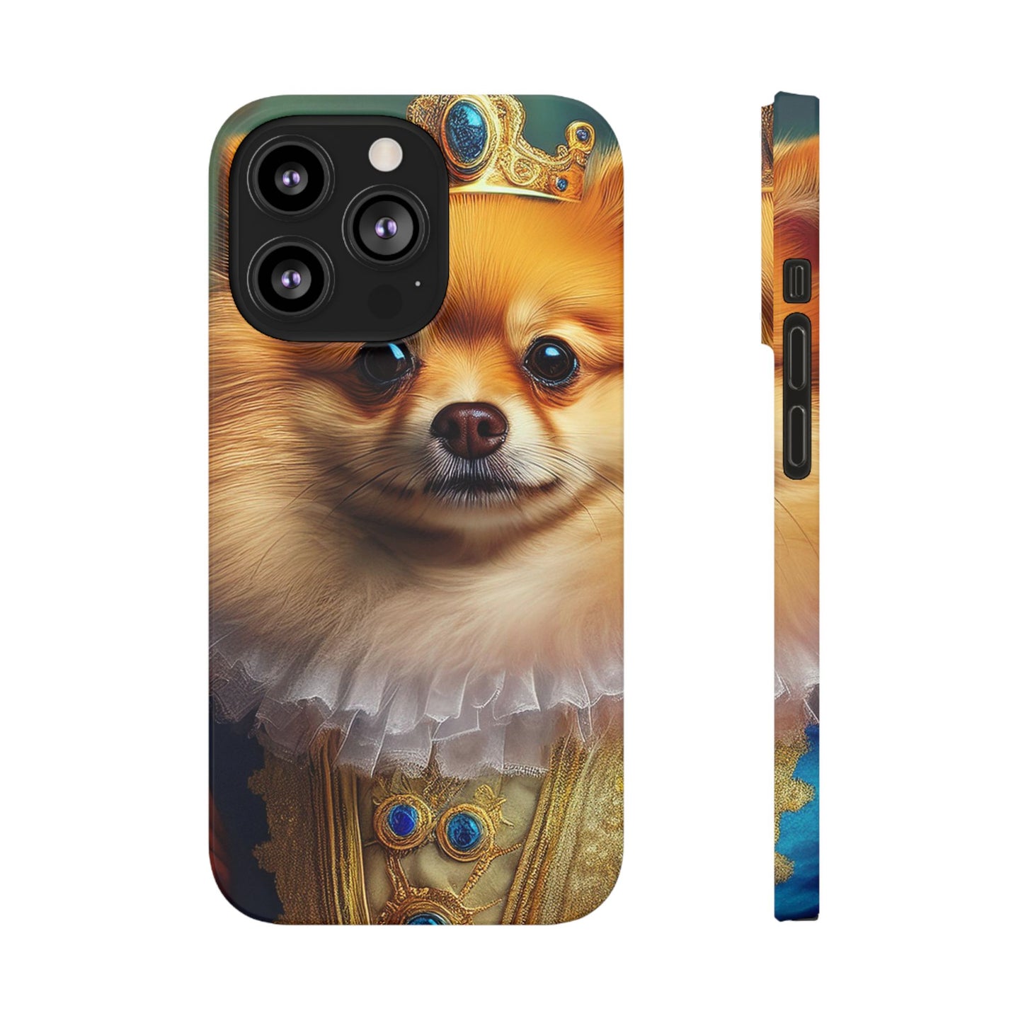 Pomeranian Renassaince Dog Portrait Slim Phone Case