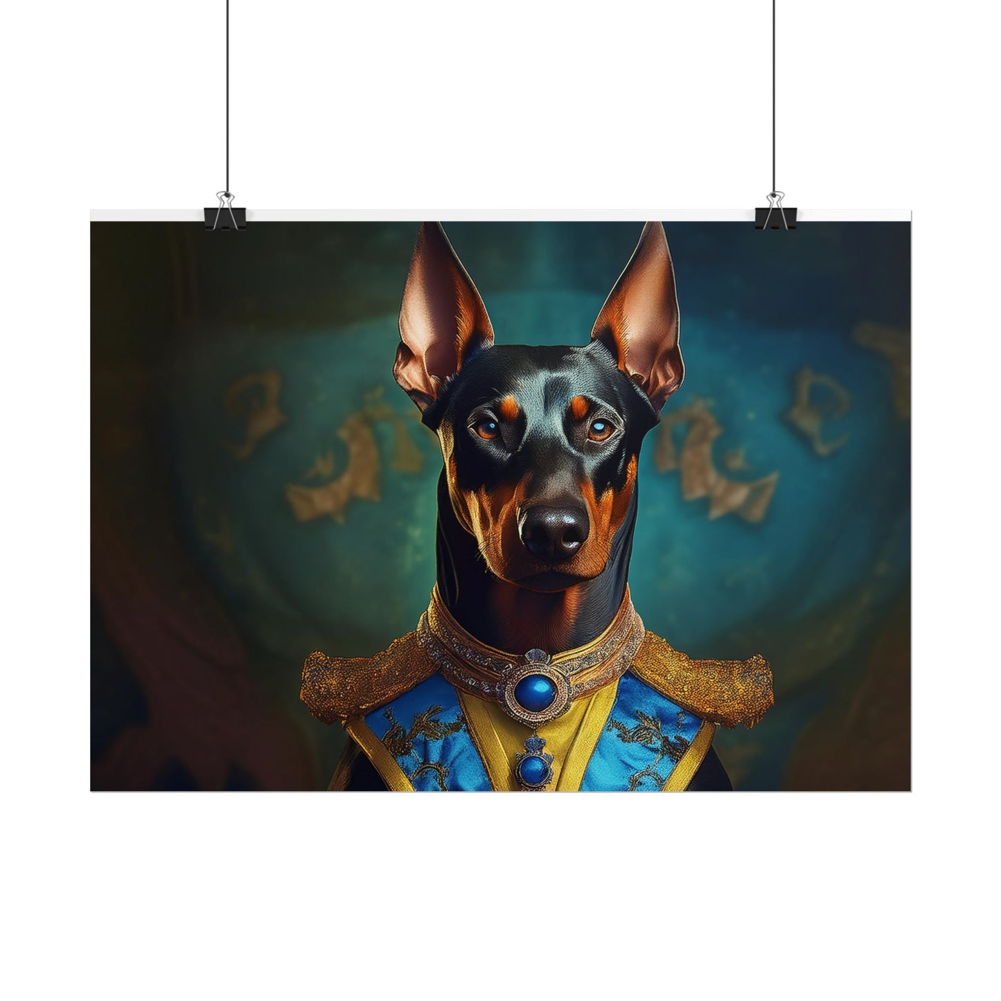 Doberman Pinscher Renaissance  Dog Pet Portrait Print | Wall Art | Wall Print | Dog Art