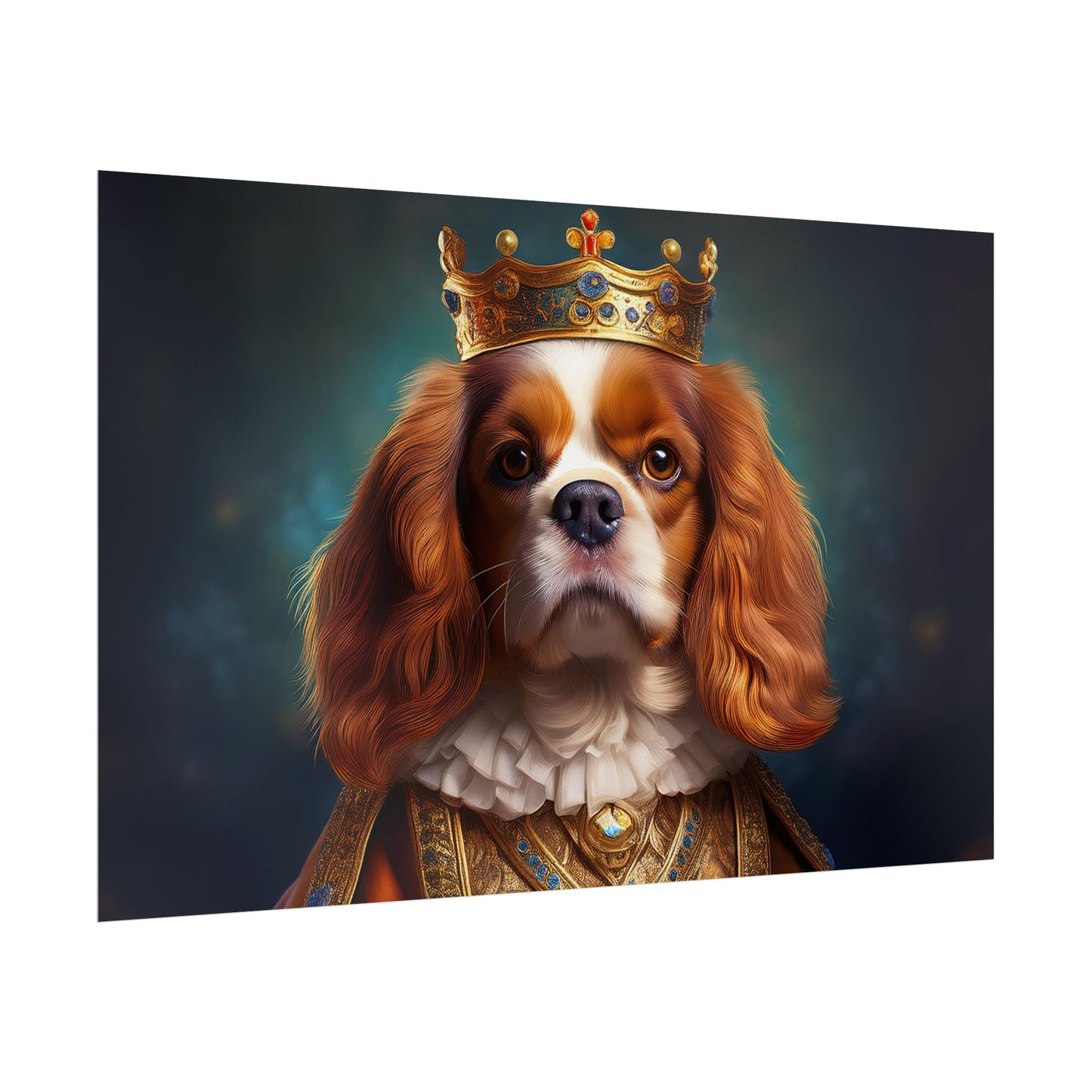 Cavalier King Charles Spaniel Art Pet Portrait Print, Renaissance, Wall Print, Wall Art