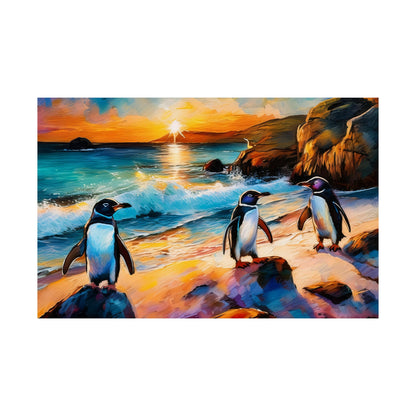 Philip Island Little Penguins Australia Wall Art | Vibrant Wall Print | Unique Painting Print | Style 1 | Wall Art | Wall Print