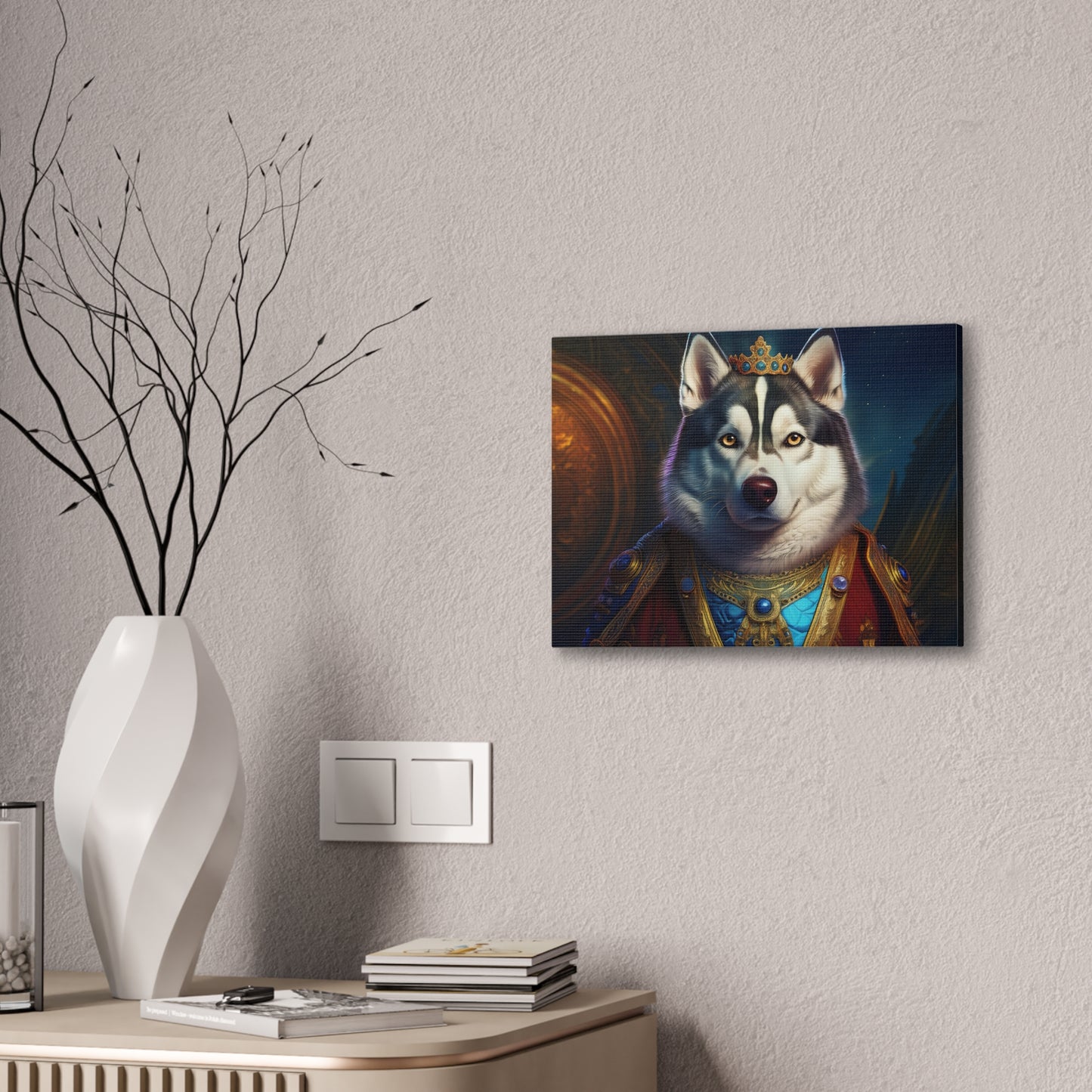 Siberian Husky Renaissance Pet Portrait on Canvas, wall art, wall print, dog portrait, dog art