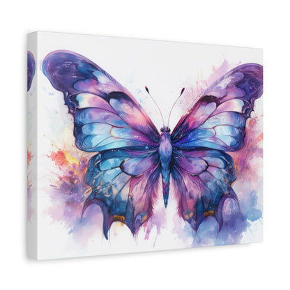 Blue & Purple Butterfly Alcohol Ink Canvas Art | Butterfly Decor | Wall Art | Wall Print