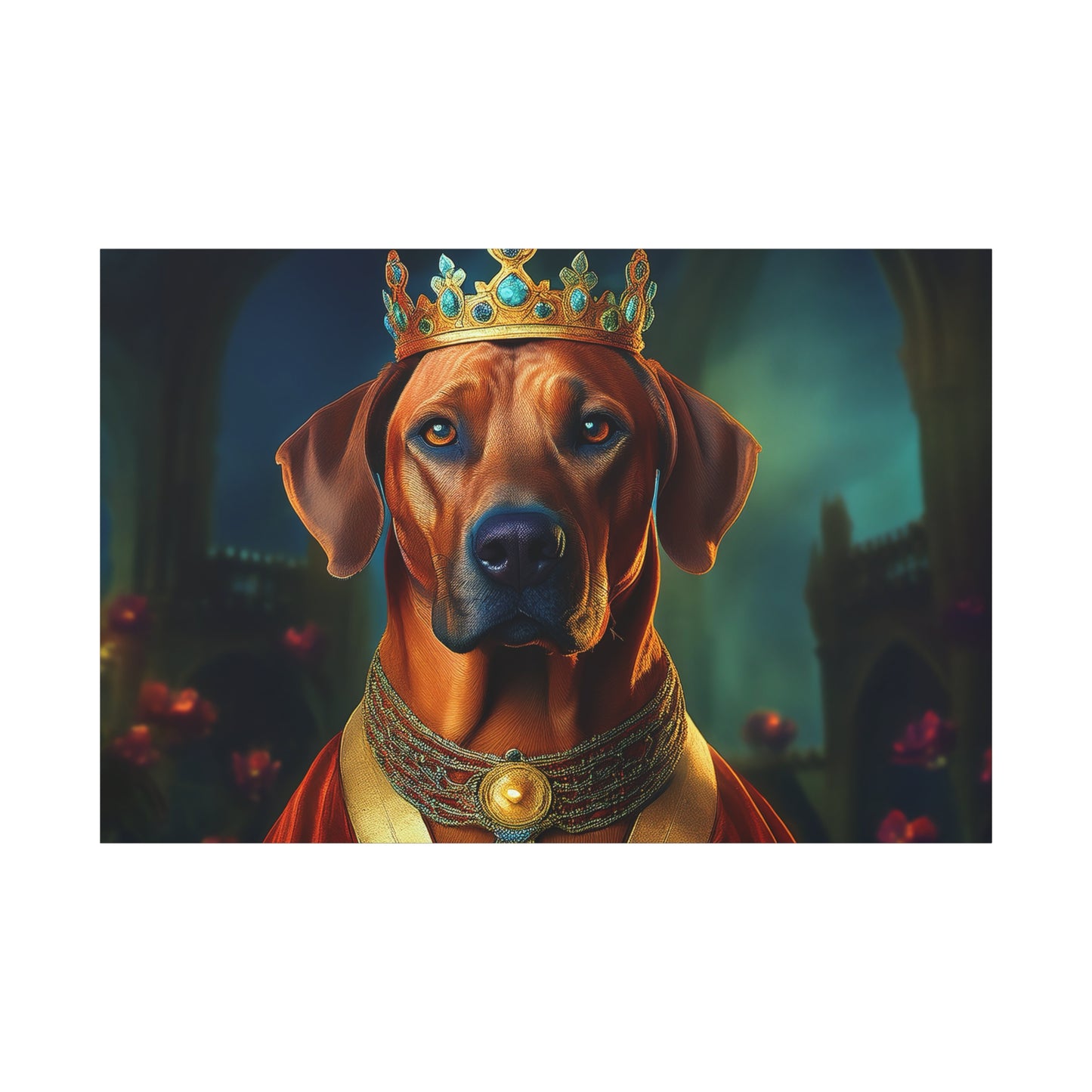 Rhodesian Ridgeback Renaissance Pet Portrait  on Canvas, wall art, wall print, dog portrait, dog art