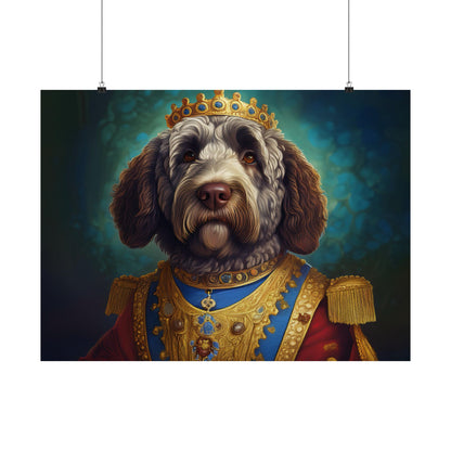 Portuguese Water Dog Renaissance Portrait Art Print, Wall Decor Gift, Animal Lover Home Decor, Dog Wall Art