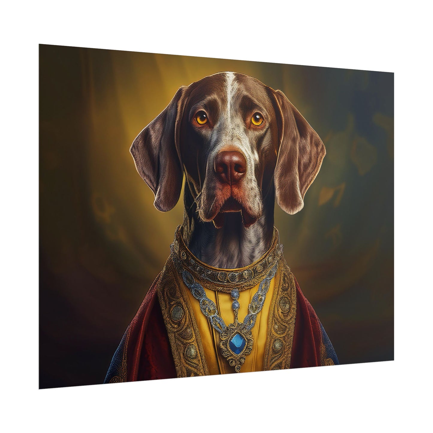 German Shorthaired Pointer Dog Renaissance Pet Portrait, Art Print, Animal Lover gift, Dog Wall Art, wall prints, wall art
