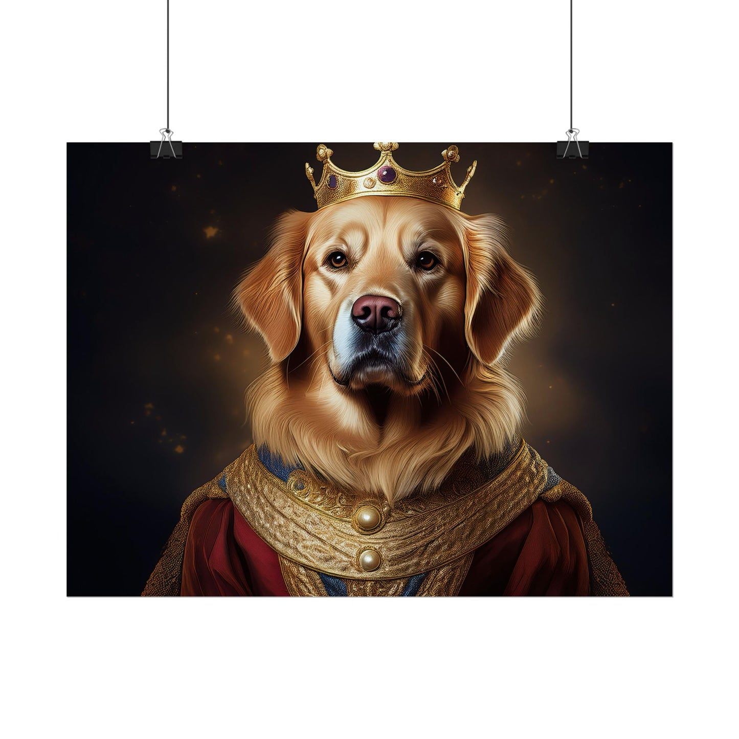 Golden Retriever Renaissance Dog Portrait  Art Print, Wall Decor Gift, Animal Lover Home Decor, Dog Wall Art