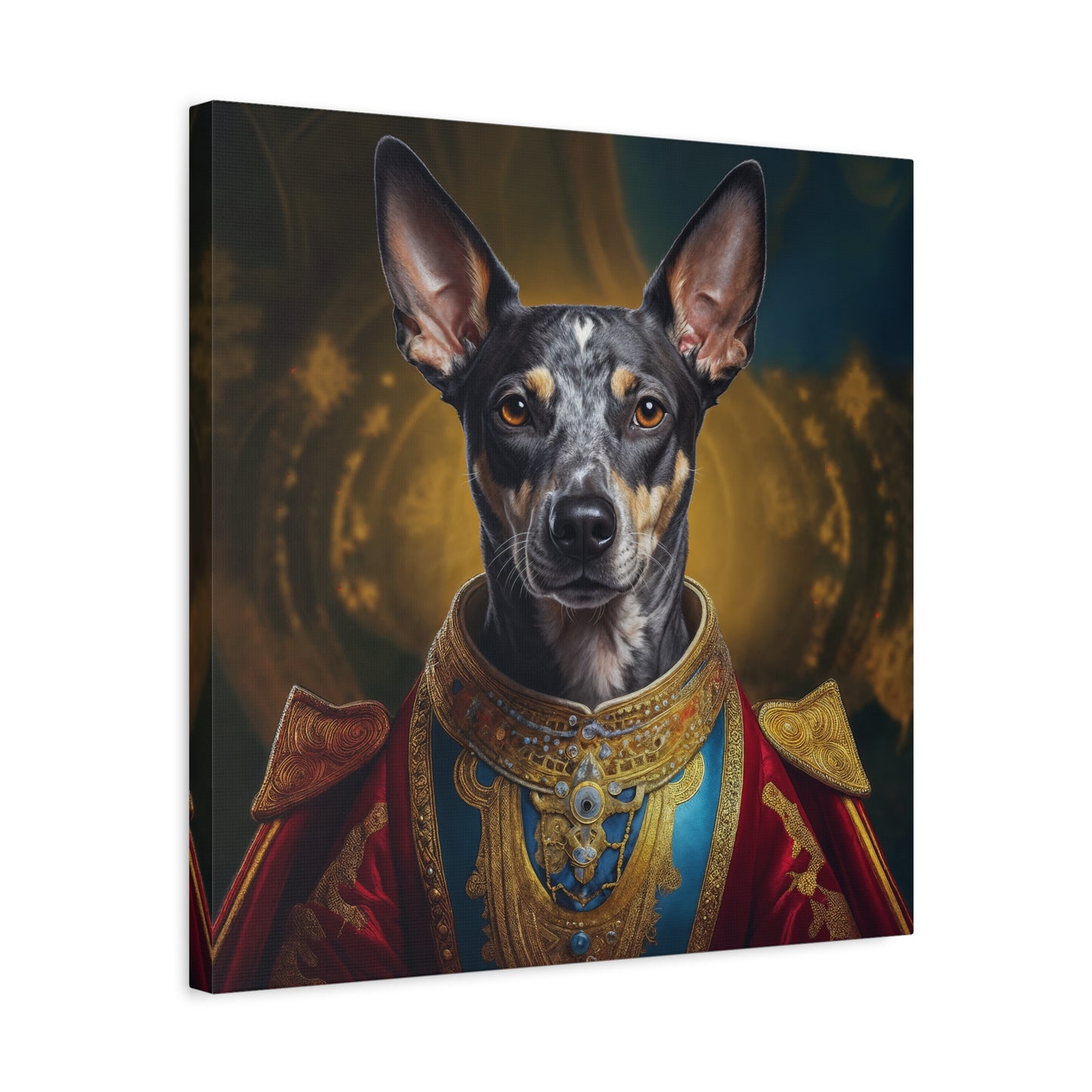 Peruvian Inca Orchid Renaissance Dog Portrait on Canvas, Pet Lover Gift, Home Decor, Unique Wall Art, Dog Birthday Present, Animal Wall Art