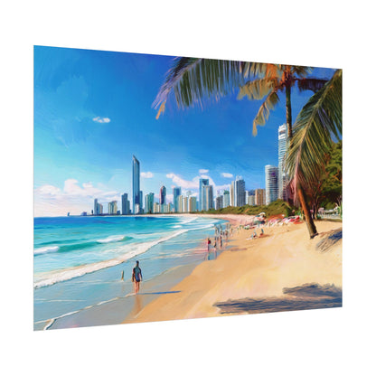 Surfers Paradise Beach Australia Coastal Print | Style 1 | Wall Art | Wall Print